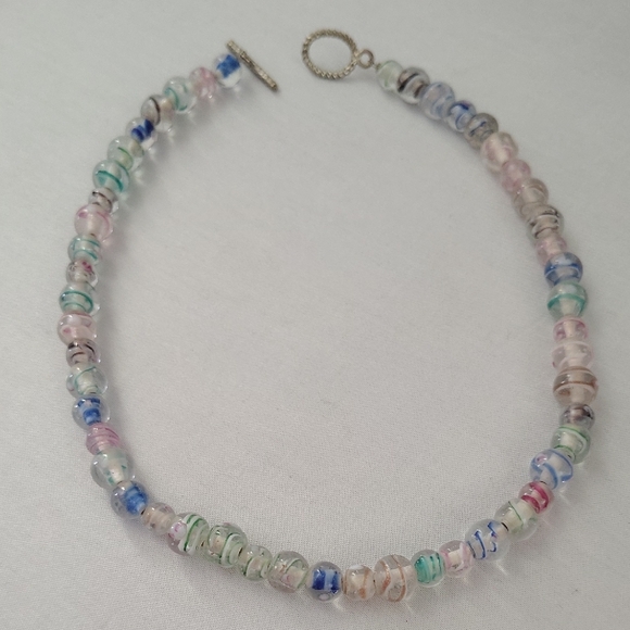 Multicolor Glass Bead Necklace - Women Jewelry - Picture 4 of 6
